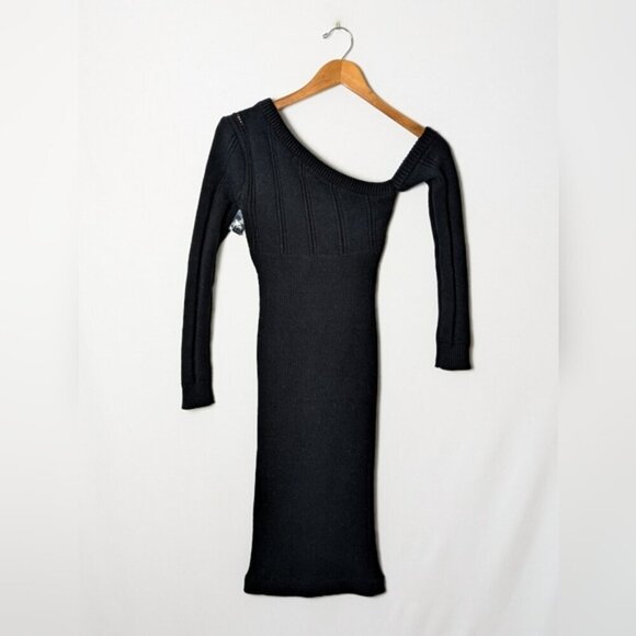 MAJORELLE Landau Dress Off The Shoulder Asymmetric Sweater Black Revolve XS - Picture 4 of 9